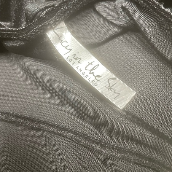 Lucy in the Sky Black Velvet Bodycon Open Back Corset Closure LBD - Size S - Picture 6 of 8